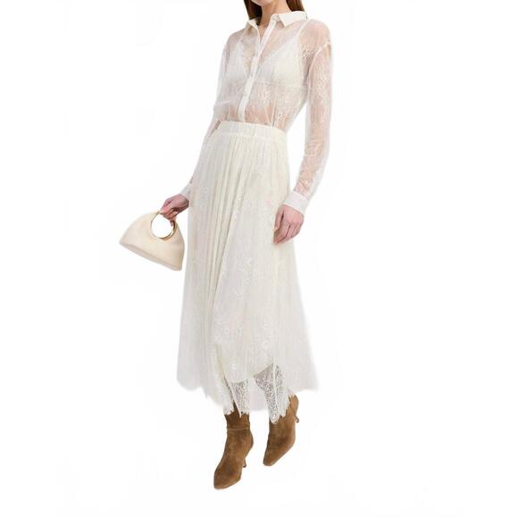 NEW EN SAISON alannah midi skirt in ivory - Picture 4 of 5